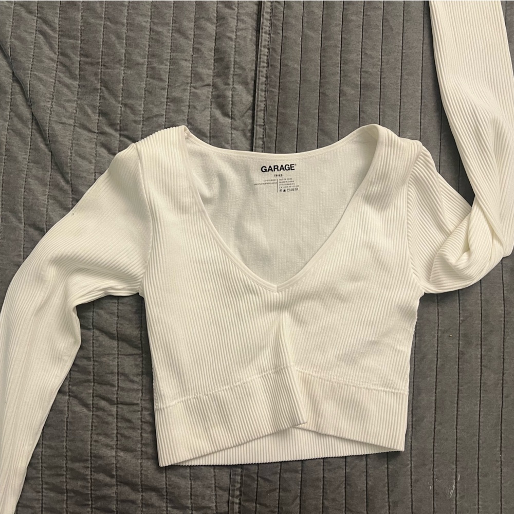 Garage Ivory Ribbed Top
